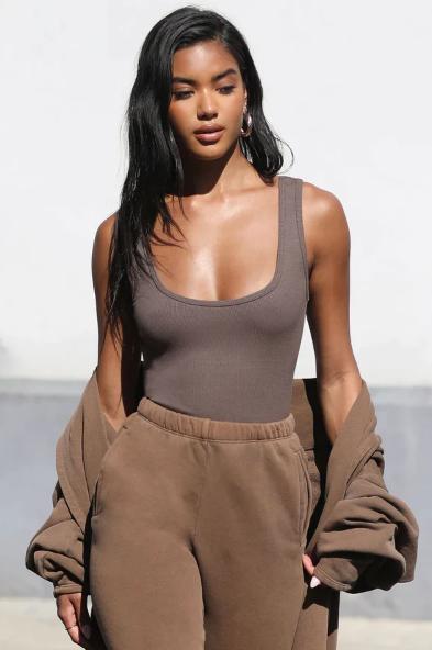 Vero Moda smoothing brief bodysuit in brown