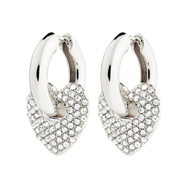 Dune Recycled Crystal Hearts Earrings