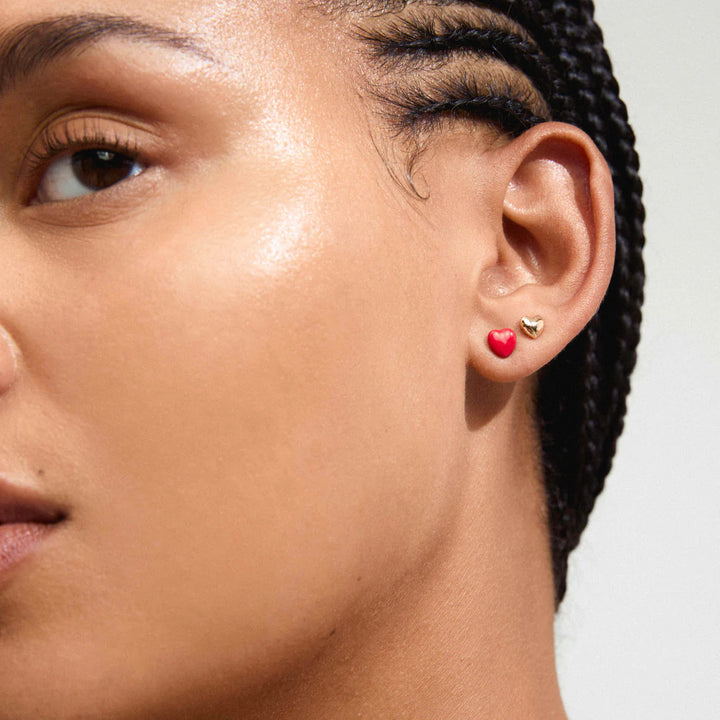 Maeve Recycled Red Heart Earrings 2-in-1 Set