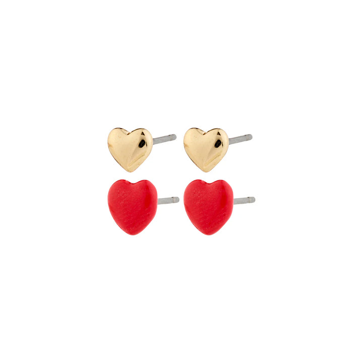 Maeve Recycled Red Heart Earrings 2-in-1 Set
