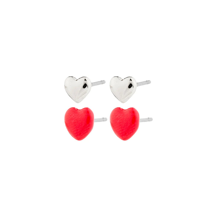 Maeve Recycled Red Heart Earrings 2-in-1 Set
