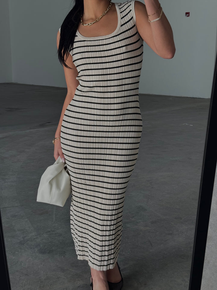Giselle Stripe Rib Maxi Dress