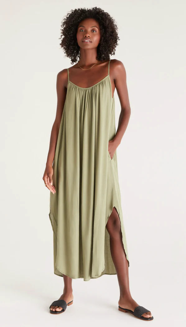 Tiana Crinkle Midi Dress  Heist Boutique