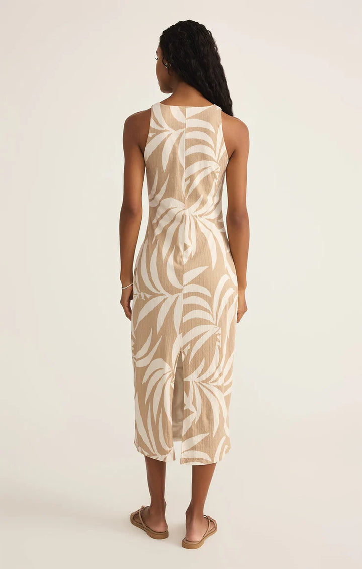 Adison Palm Midi Dress