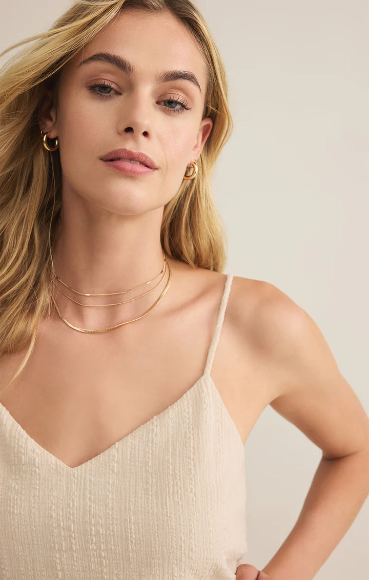 Sabel Textured Cotton Cropped Tank