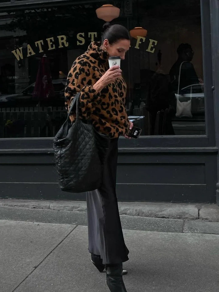 Leopard Sherpa Jacket