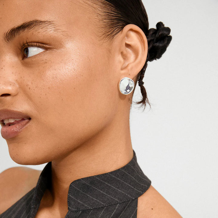 Sparkle Recycled Flat Stud Earrings