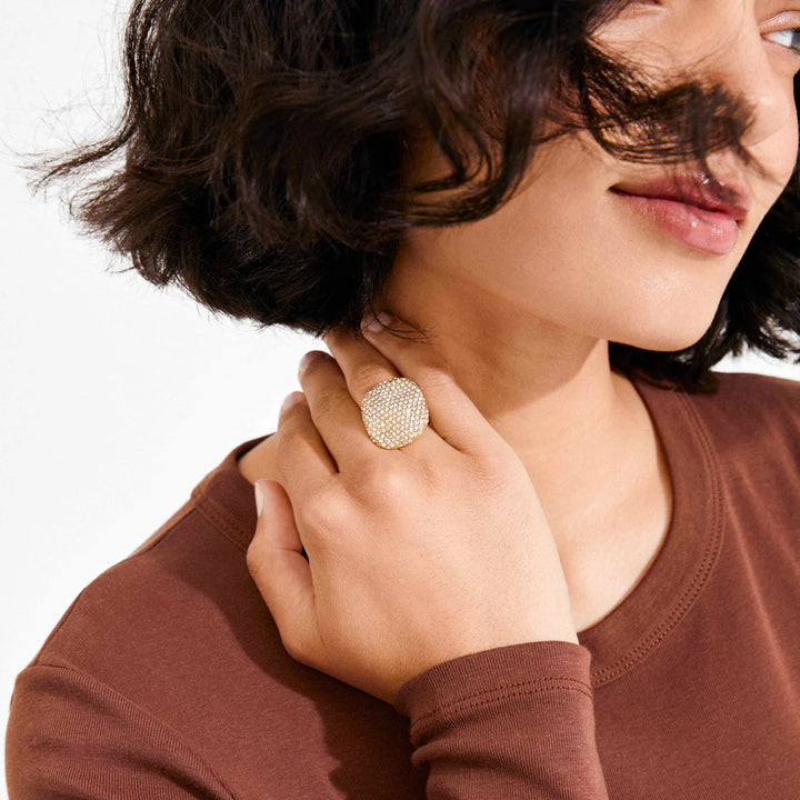 Ember Recycled Crystal Chunky Ring