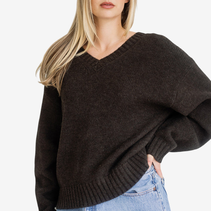 Knit V Neck Sweater