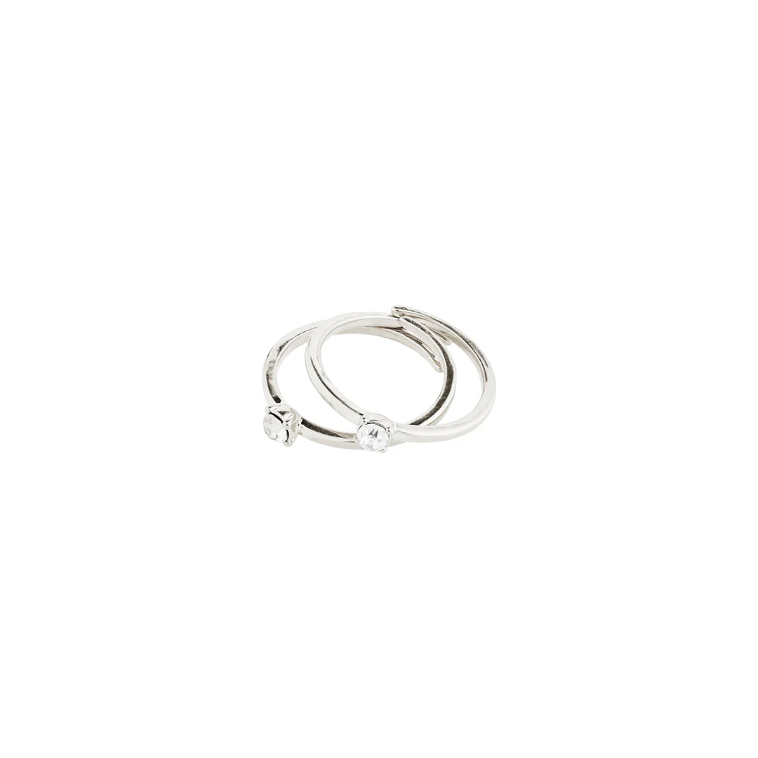 Sky Recycled Crystal Rings, 2-in-1
