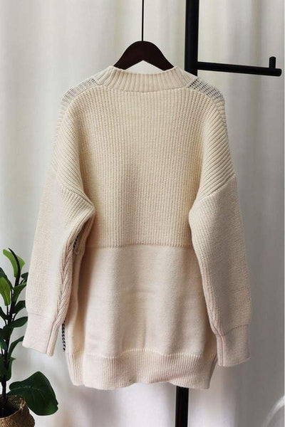 Tori Knit & Denim Sweater