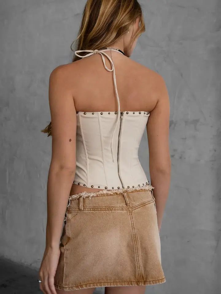 Raelynn Embroidered Bustier Corset Top