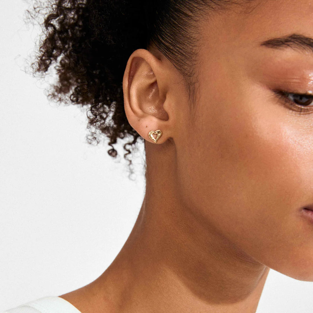Iris Heart Stud Earrings
