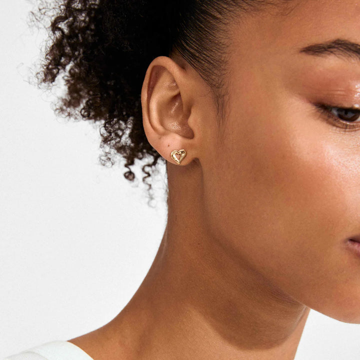 Iris Heart Stud Earrings