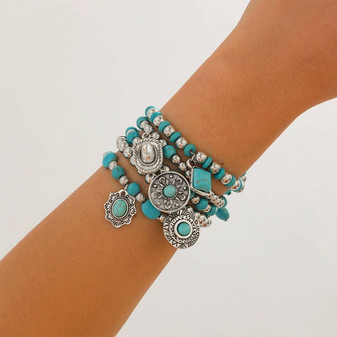 Turquoise Beaded Bracelet Set