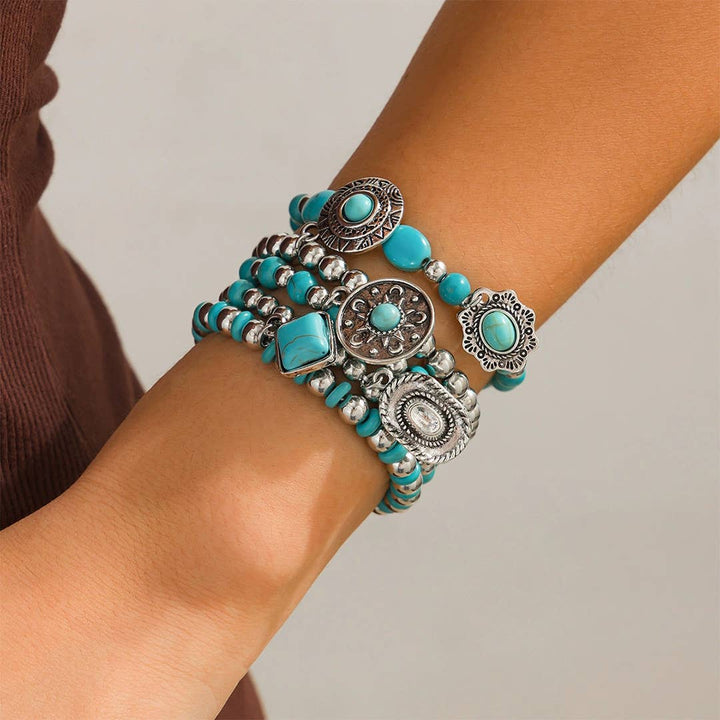 Turquoise Beaded Bracelet Set