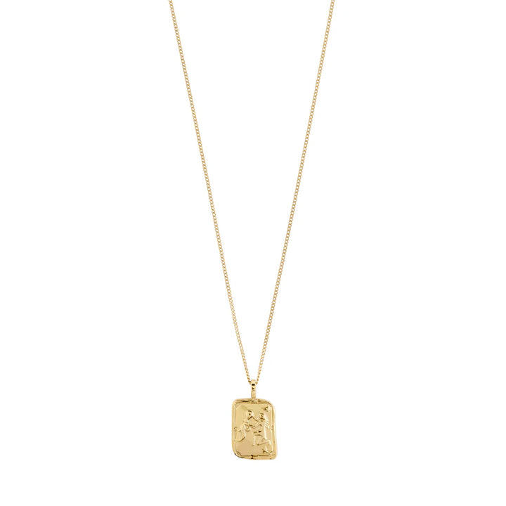 Horoscope Double Sided Square Coin Pendant