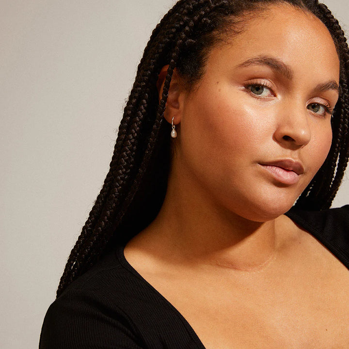 Berthe Recycled Pearl hoop Earrings