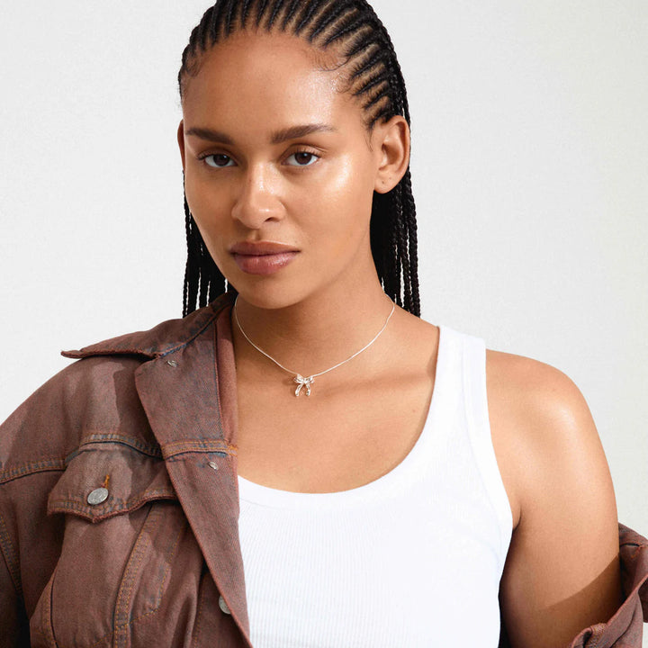 Cassian Recycled Bow Pendant Necklace