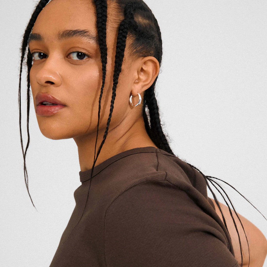 Harrison Recycled Wavy Hoop Earrings