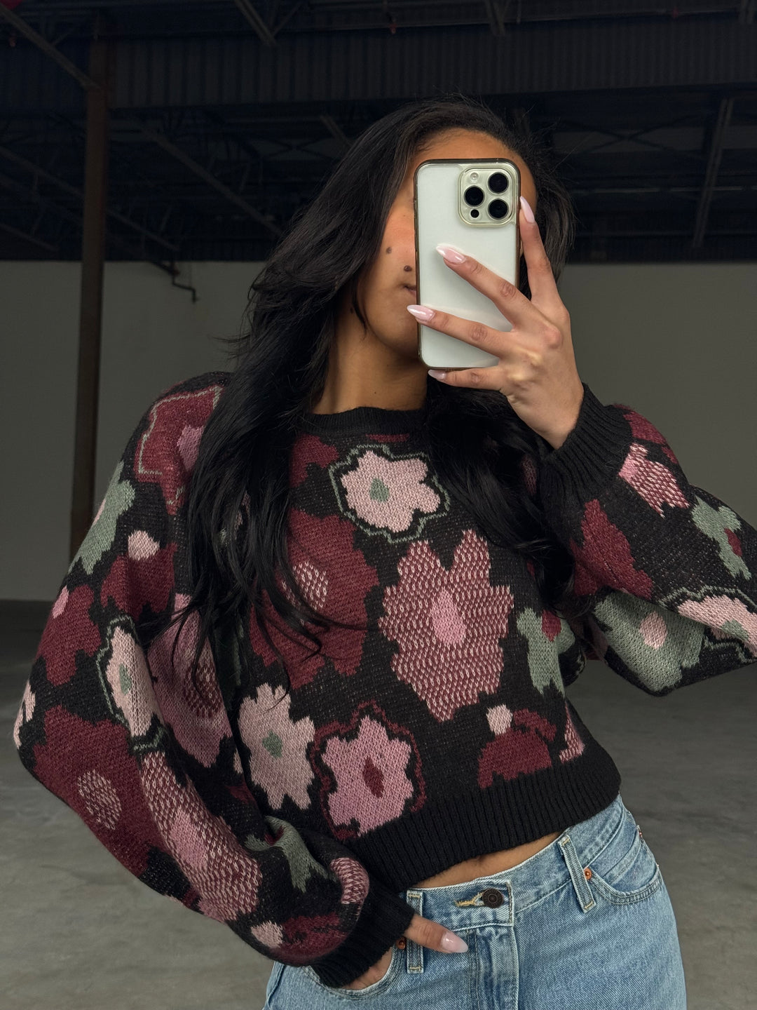 Noble Pink Floral Sweater