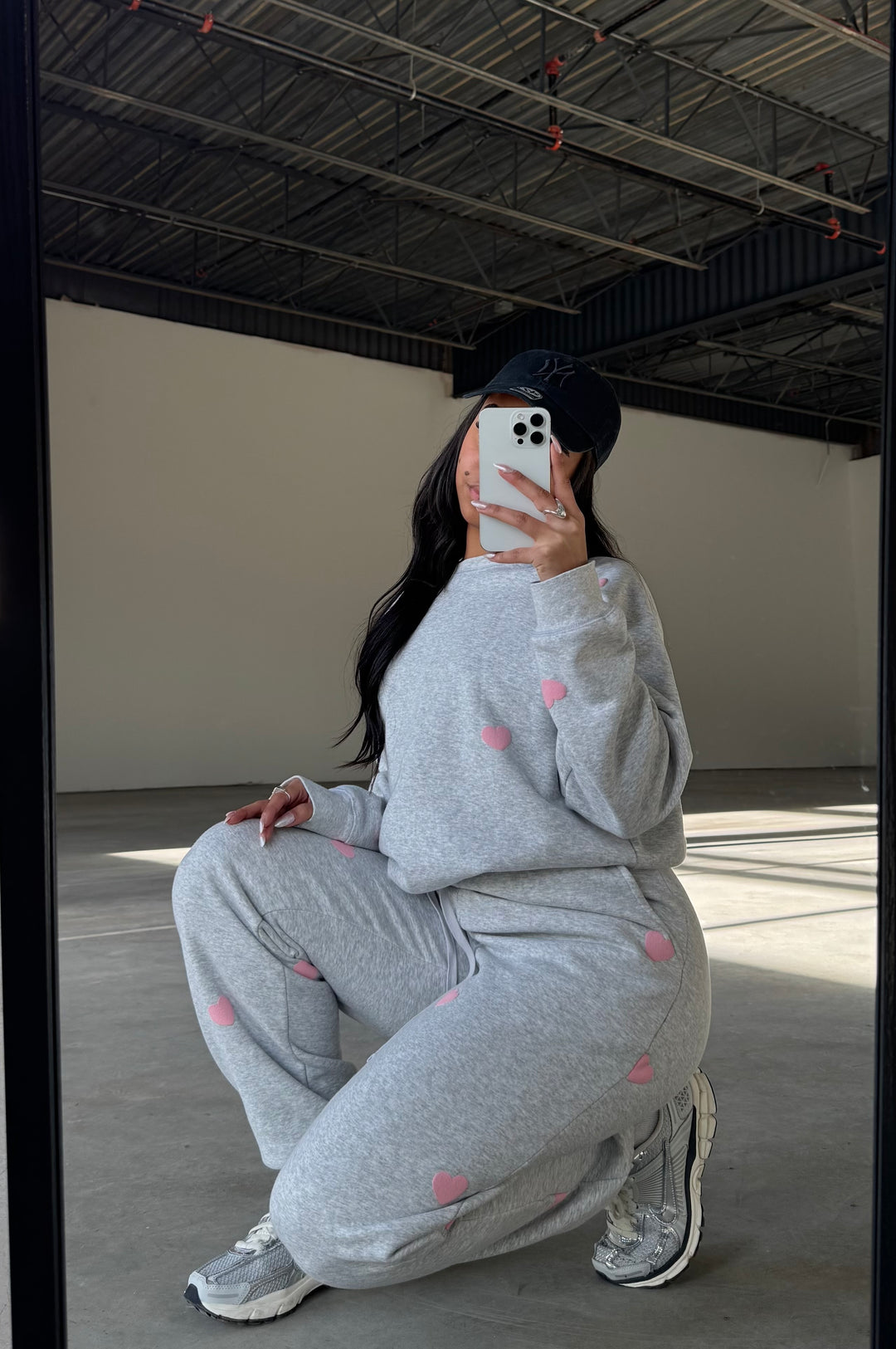 All Over Puff Heart Oversized Jogger