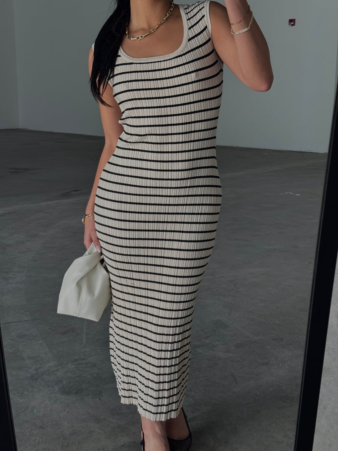 Giselle Stripe Rib Maxi Dress