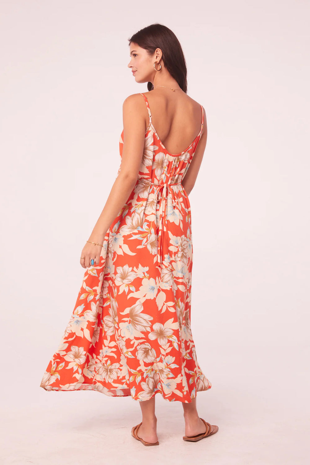 bog collective maxi dress BOG Collective Ruffle Floral Maxi Dress Red Purple Tiered Dress Tassel Flowers