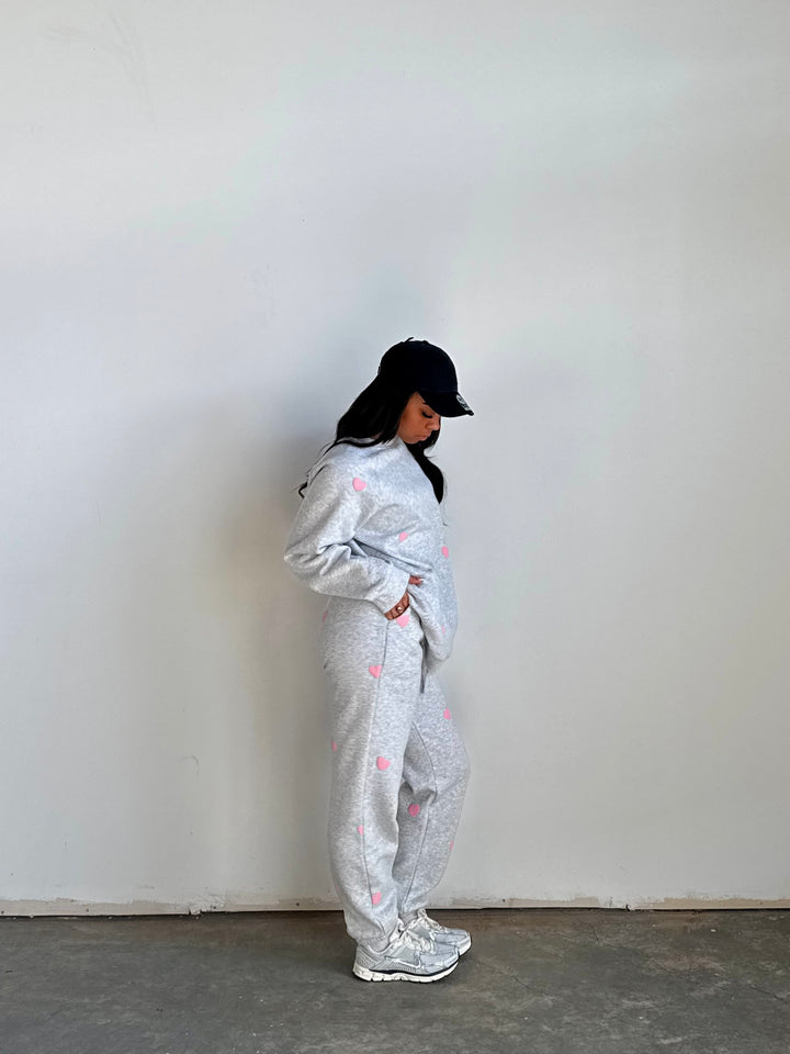 All Over Puff Heart Oversized Jogger