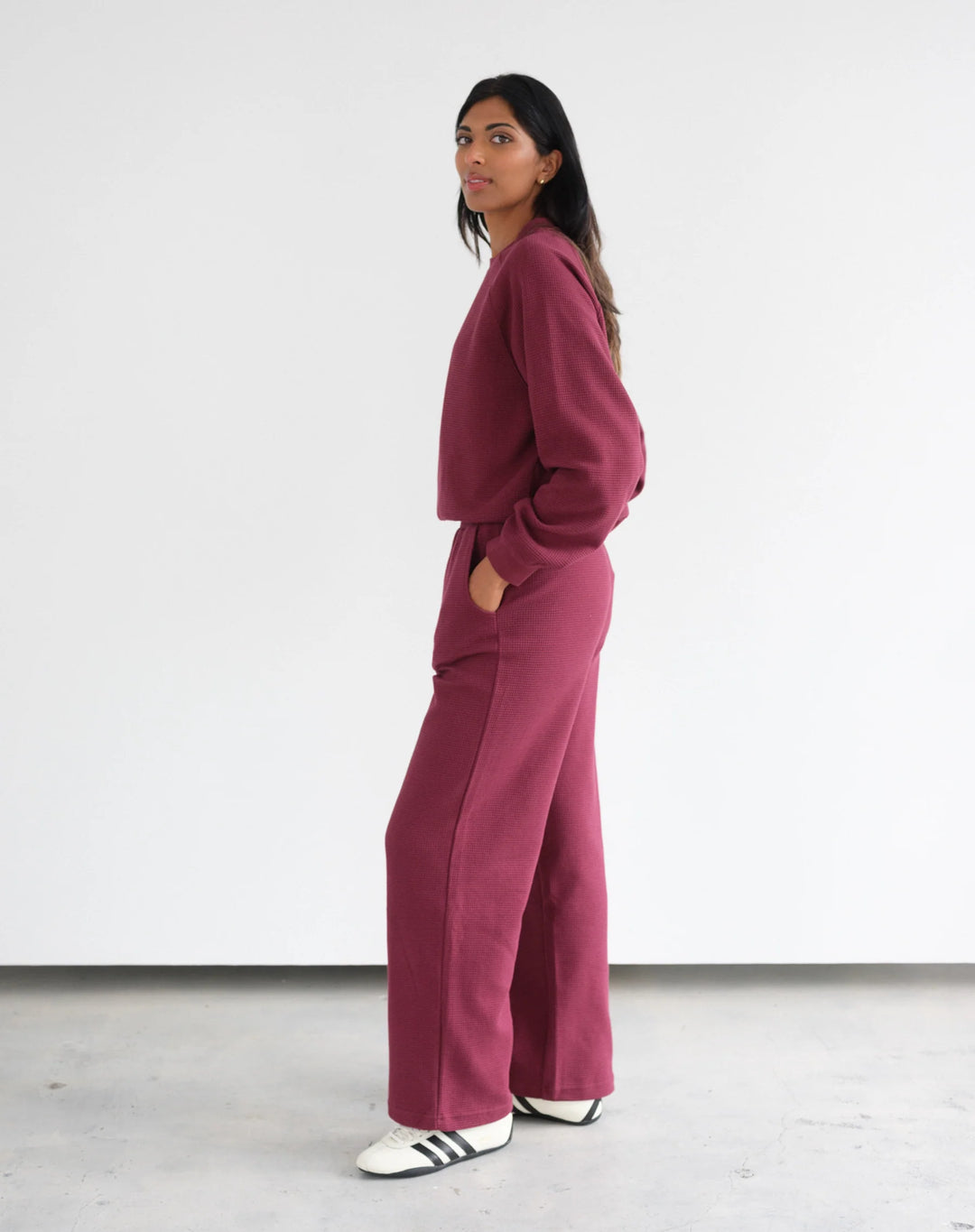 Waffle Wide Leg Pant
