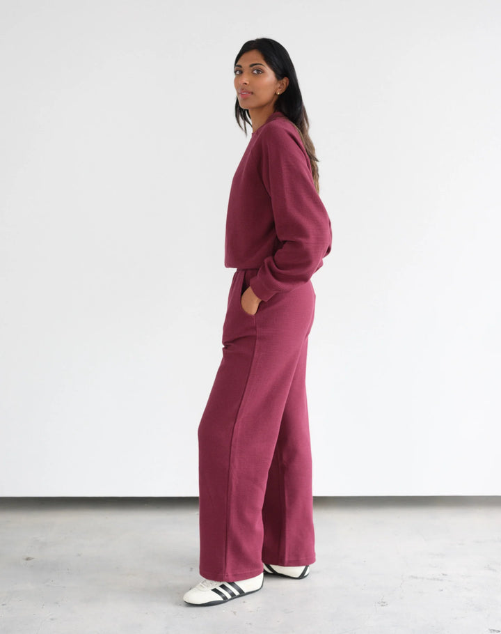 Waffle Wide Leg Pant
