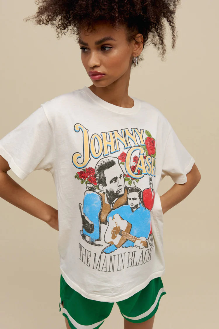 Johnny Cash A Man Comes Around Boyfriend Tee