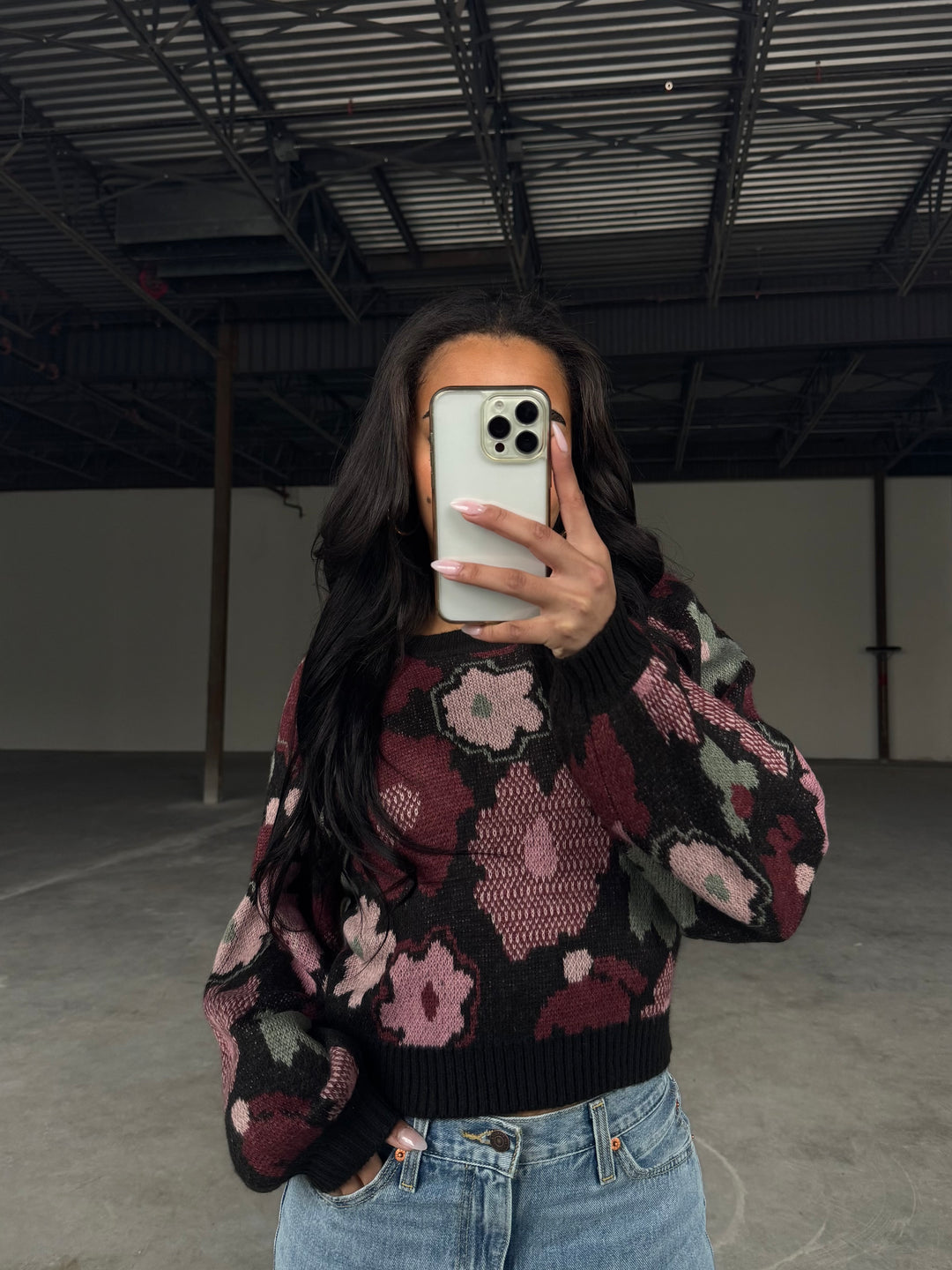 Noble Pink Floral Sweater