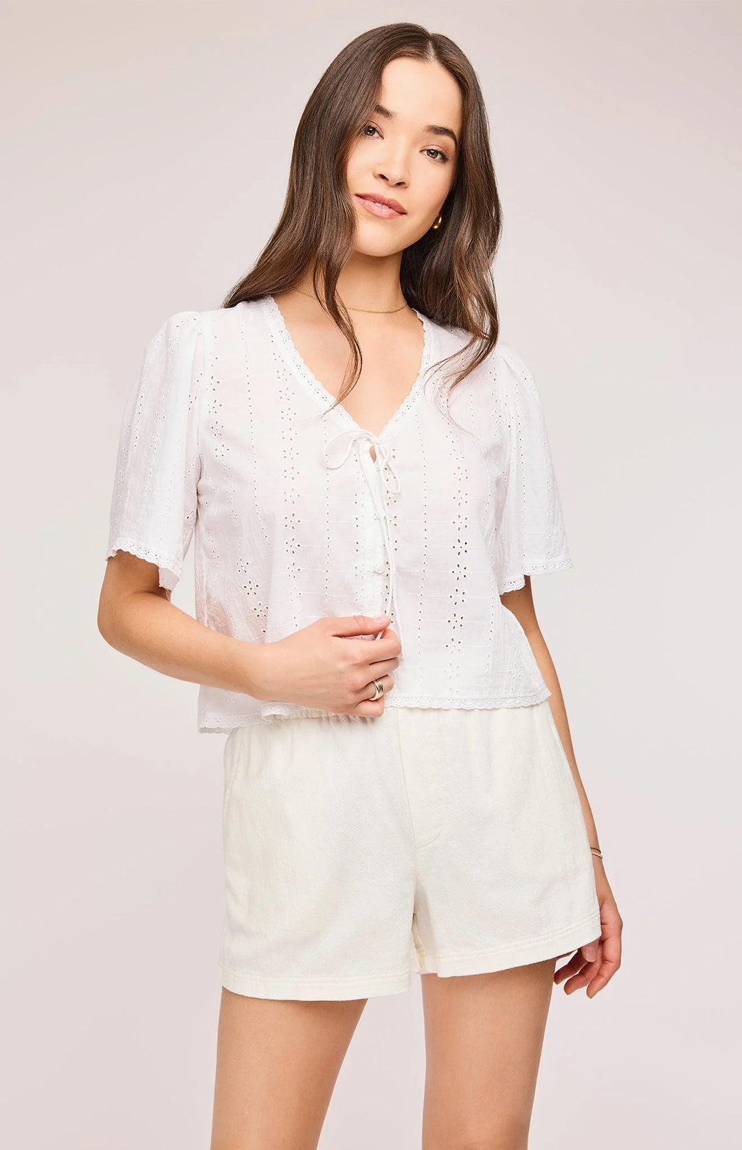 Jessa Eyelet Top