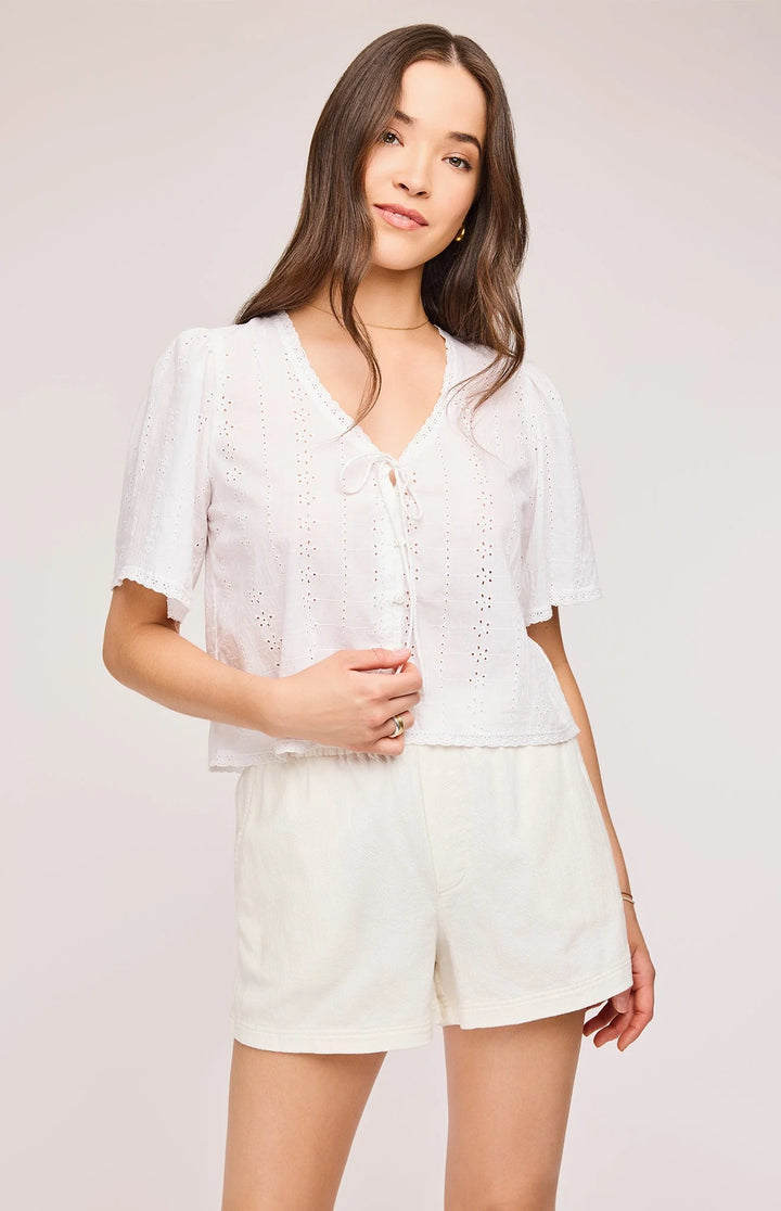 Jessa Eyelet Top