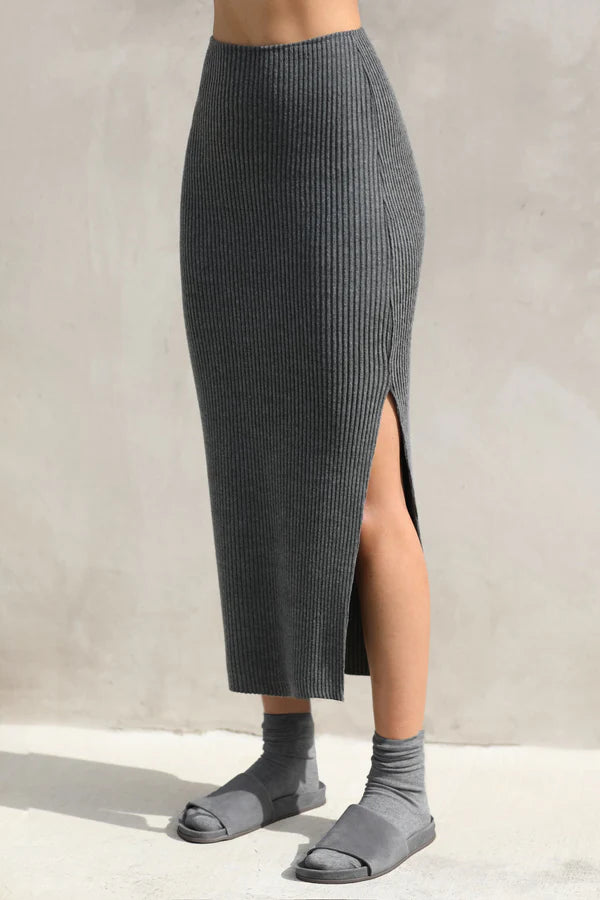 Side Slit Midi Skirt