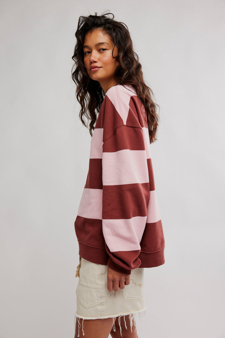 Classic Striped Oversized Crewneck