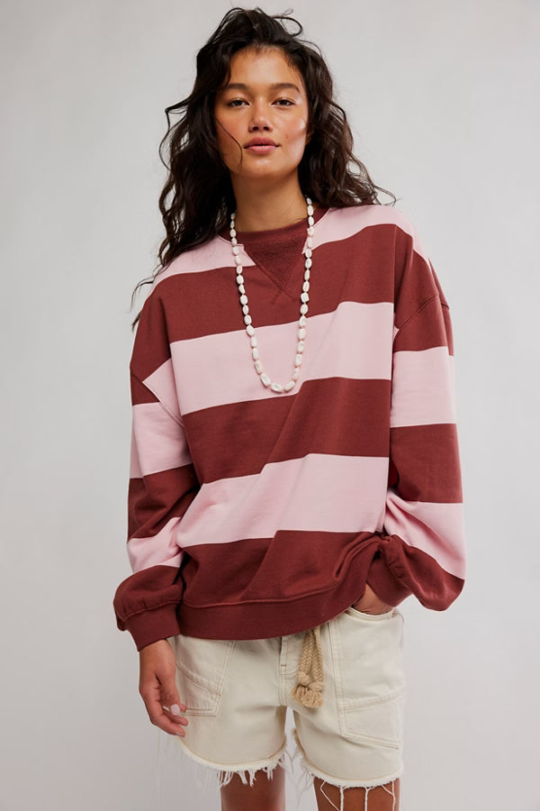 Classic Striped Oversized Crewneck