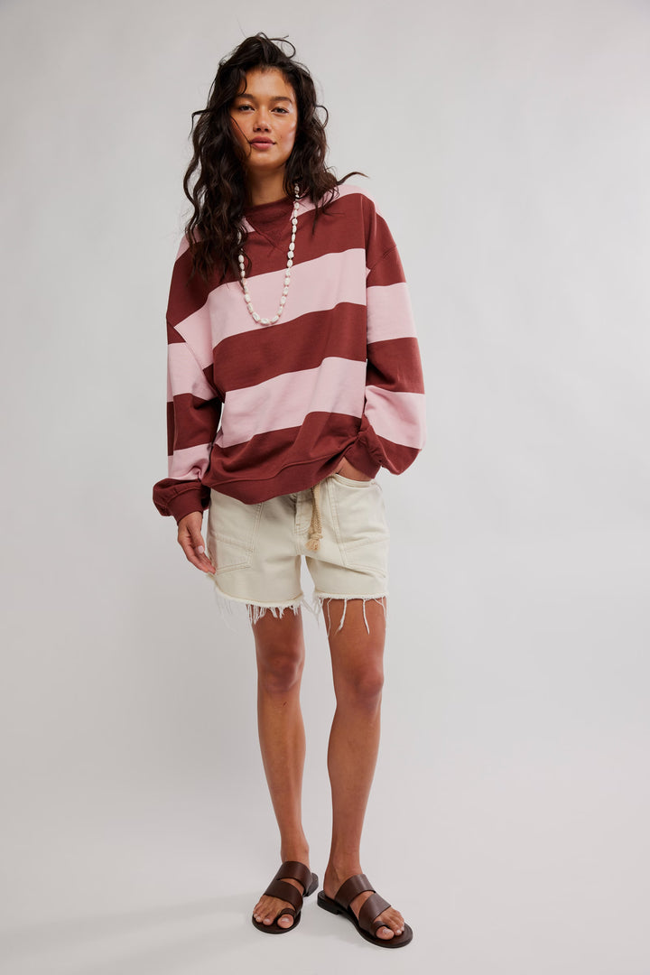 Classic Striped Oversized Crewneck