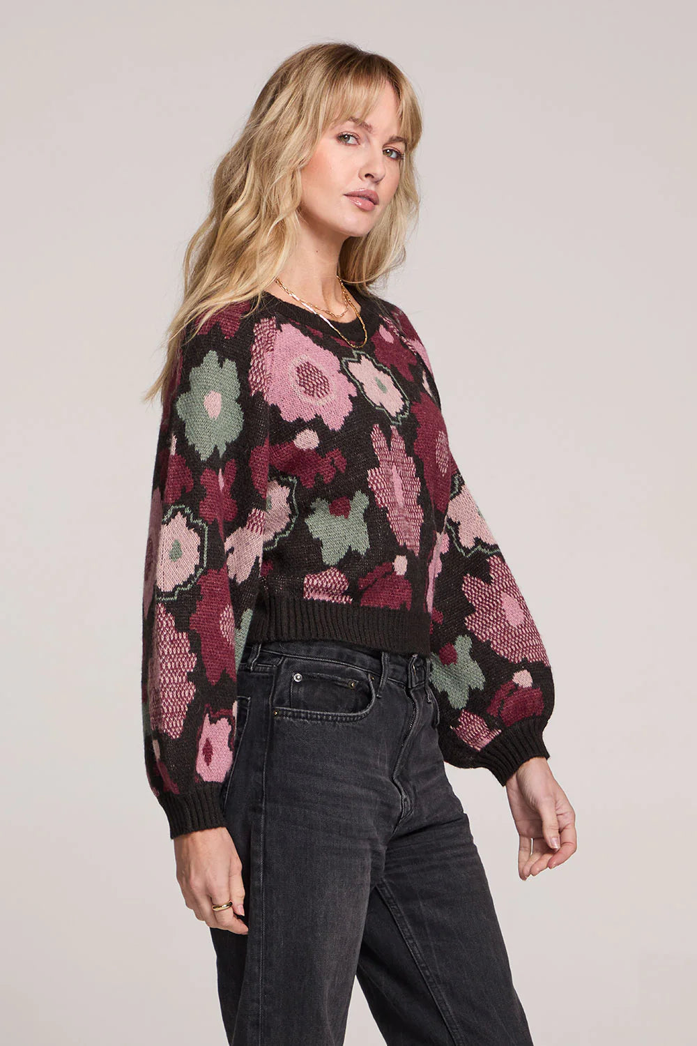 Noble Pink Floral Sweater