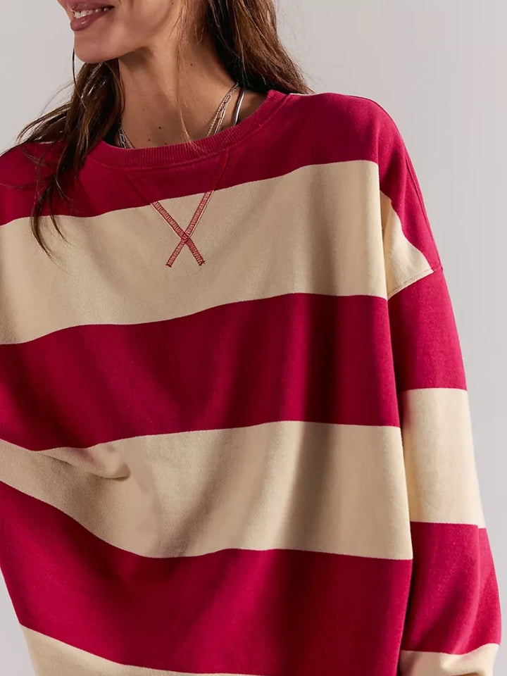 Classic Striped Oversized Crewneck