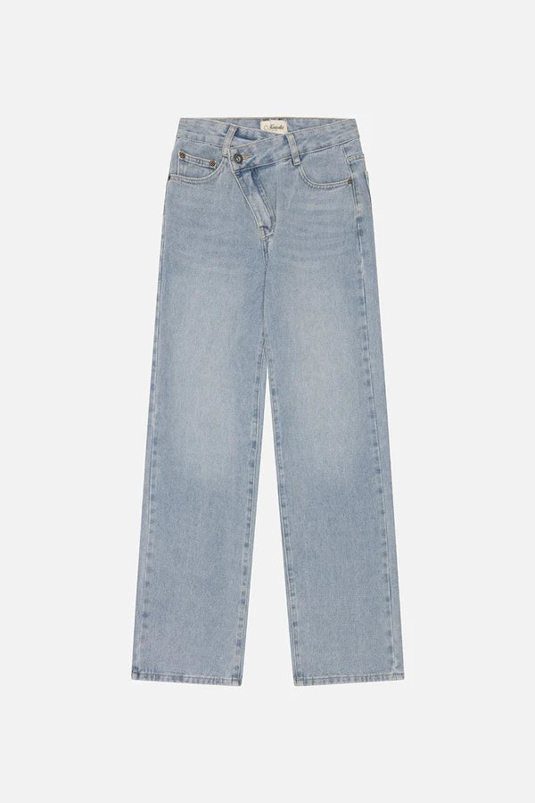 Asymmetric Crisscross Denim