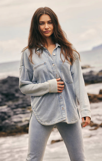 Womens knit 2025 denim jacket