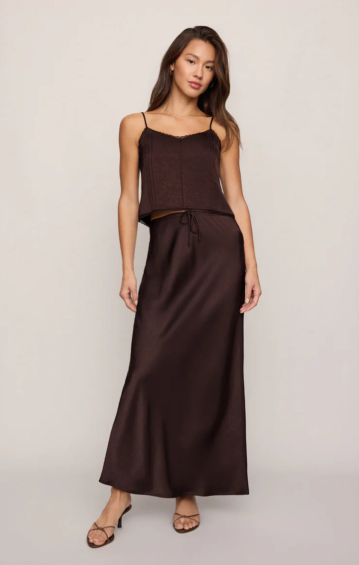 Viva Satin Midi Skirt
