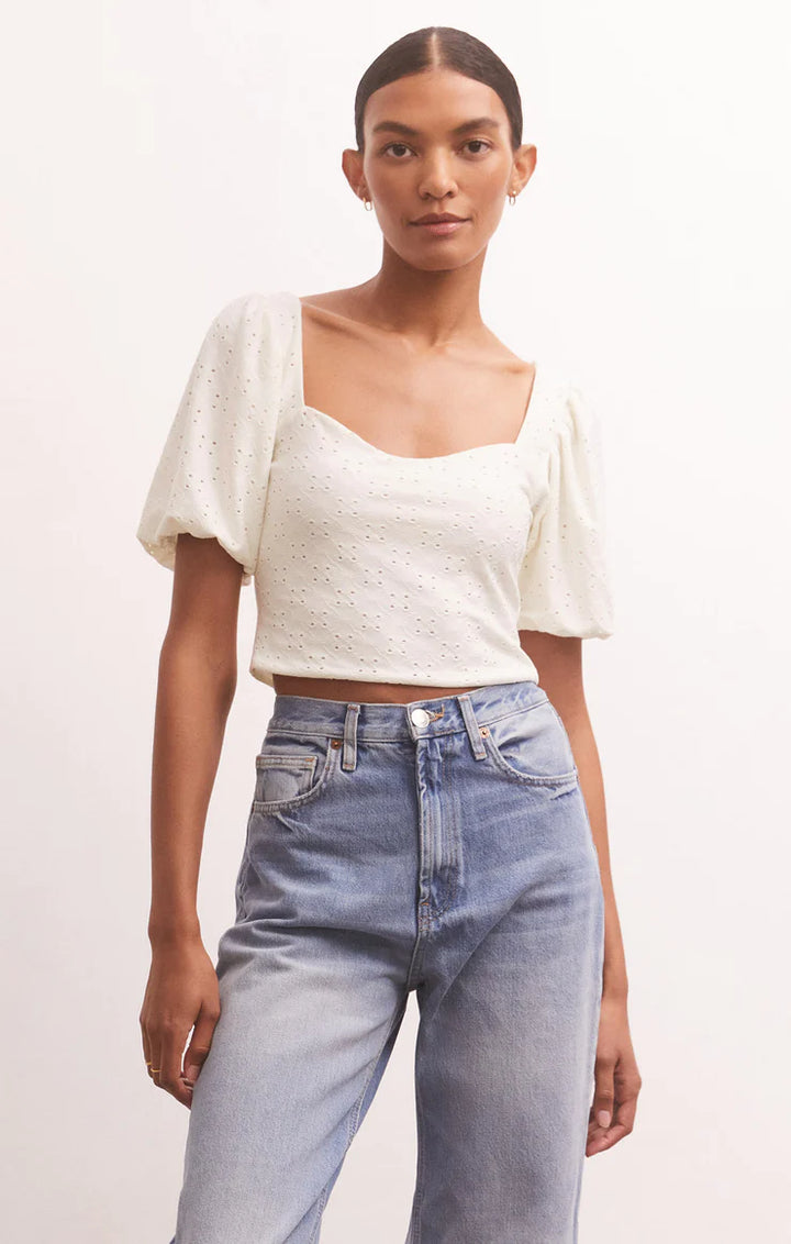 Mae Knit Eyelet Top