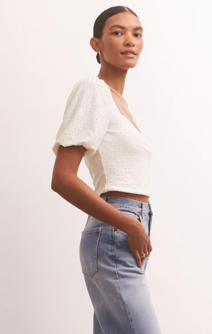 Mae Knit Eyelet Top