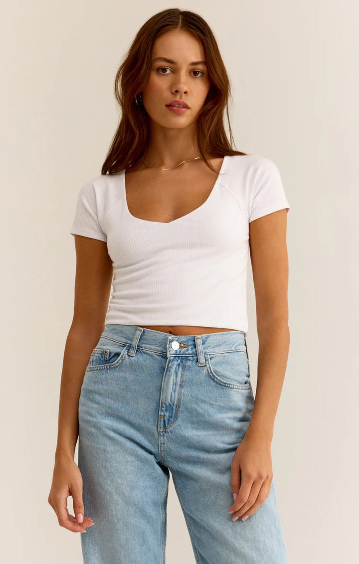 Kallen Ribbed Crop Tee