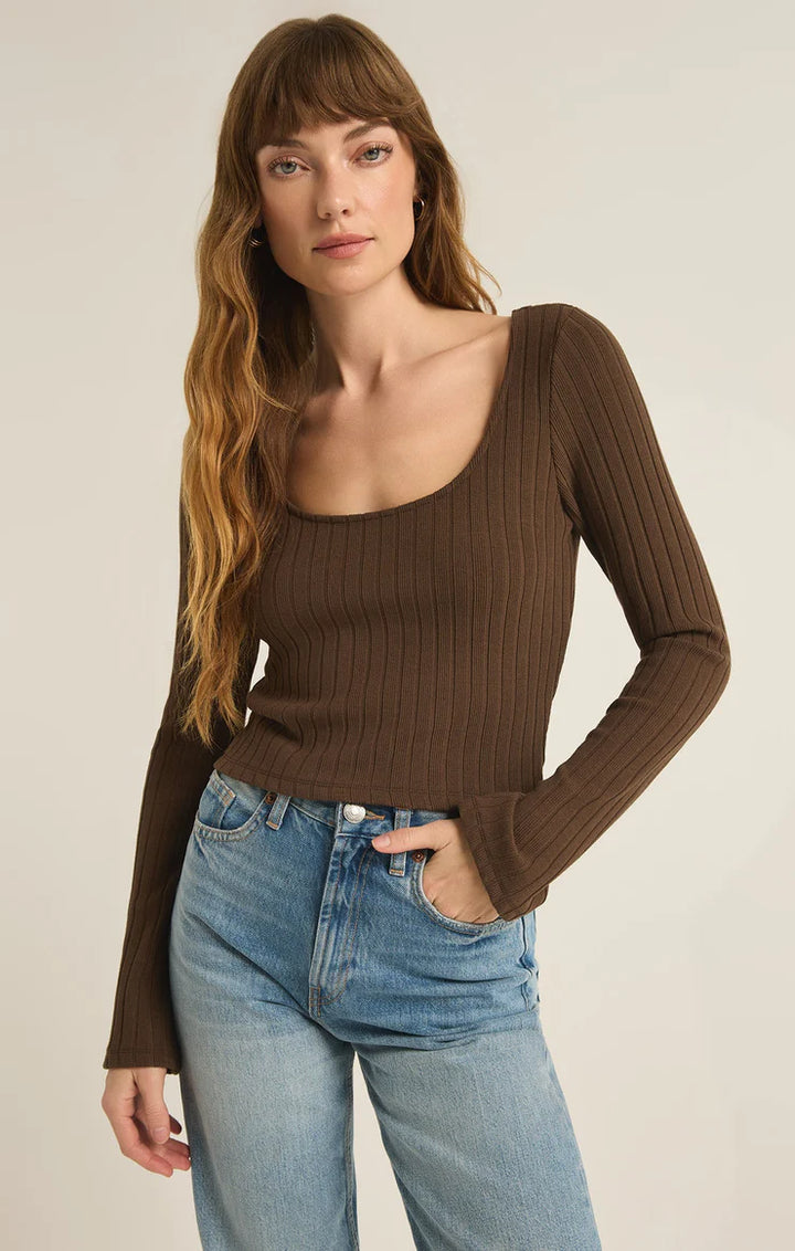 Madeline Rib Long Sleeve Top