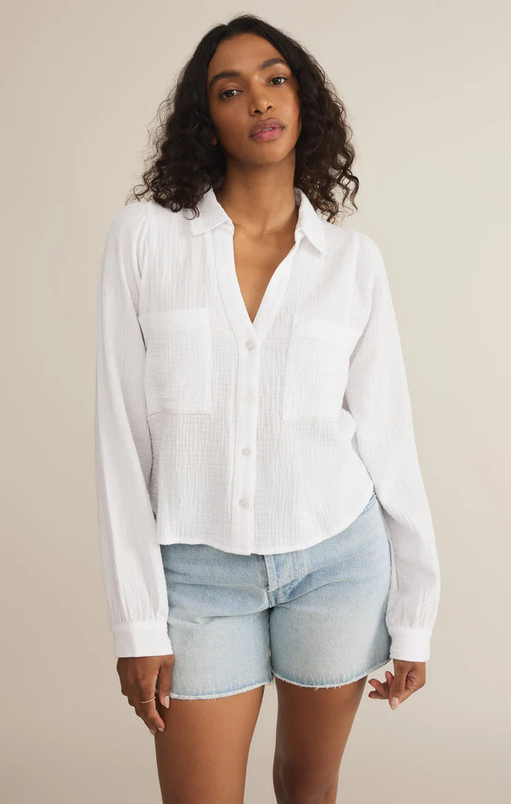 Campo Button Up Gauze Top