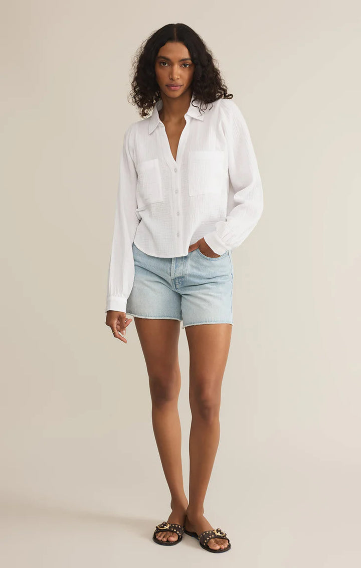 Campo Button Up Gauze Top